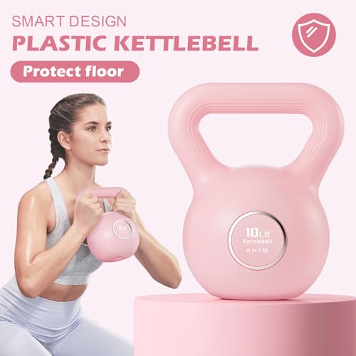 KHTO Kettlebells Fitness Exercise-Pink Strength Training Kettlebell Sets,Dumbbell Weights for Home Gym Equipment - style: 10LB