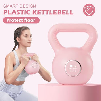 KHTO Kettlebells Fitness Exercise-Pink Strength Training Kettlebell Sets,Dumbbell Weights for Home Gym Equipment - style: 10LB