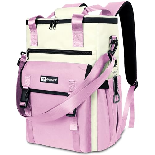 Backpack Cooler for Women, AYAMAYA Stylish 35 Cans Leakproof Soft Cooler Backpack, Waterproof Insulated Lunchbox Shoulder Bag Keeps Cold for Up to 18 Hours for Camping, Beach, Work, Picnic, Travel - color: Pink