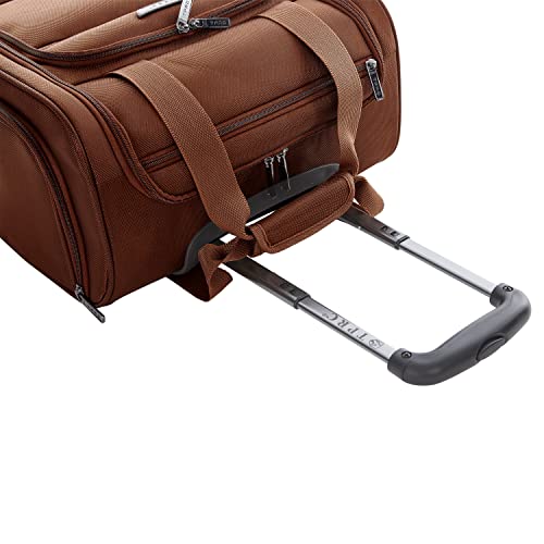 TPRC 15” Underseat Carry-On Luggage Airline Approved Personal Item with USB Charging Port, Brown - color: Brown