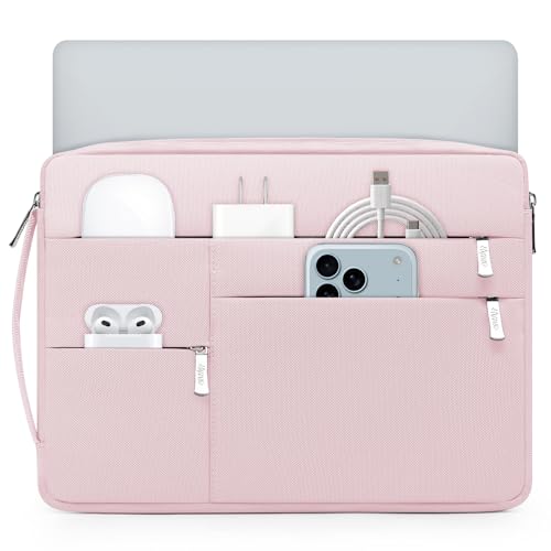 HYZUO 13.3-14 Inch Laptop Sleeve Bag for MacBook Pro 14 M5-M1 Pro/Max A3426 A3427 2026-2021, MacBook Air/Pro 13, 13.8-13.5 Surface Laptop/Book, NoteBook Case for 13" HP Dell Lenovo Asus, Pale Pink - color: Pale Pink, size: 13.3-14 Inch