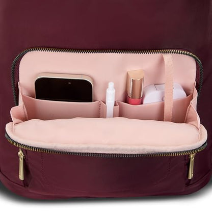 Samsonite Mobile Solutions 2 Deluxe Backpack, Laptop & Tablet Backpack with Padded Compartments, Front Zippered Pocket with Organizer, Water Bottle Pockets, StackIt™ Strap, Work & Travel Bag - Merlot - color: Merlot
