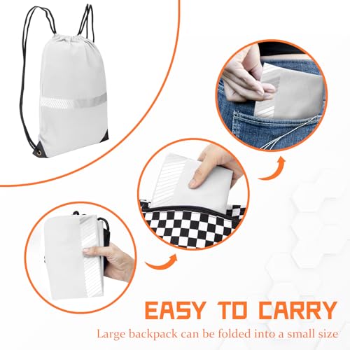 AYKRM Customize White Drawstring Backpack Bag work Sackpack logo - color: White-logo