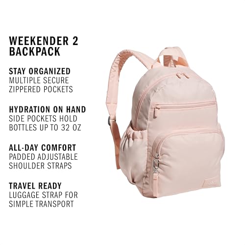 adidas Weekender Backpack – Small Lightweight Everyday Bag, 19L, Blush Pink/2, OSFA - color: Blush Pink/2
