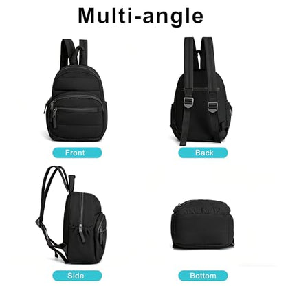 Lightweight Mini Backpack for Women,Taslan Durable Daypack,Casual Travel Backpack with Adjustable Straps for Daily,Travel - color: Black