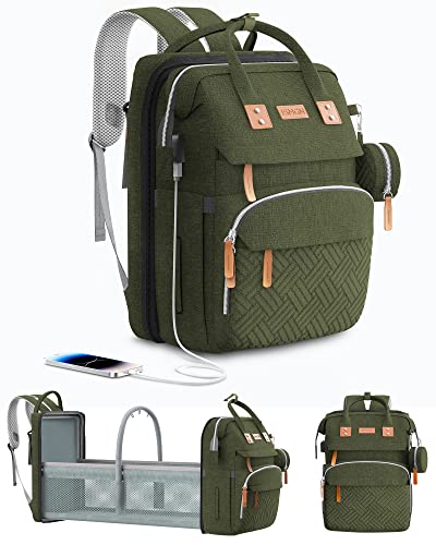 ISMGN Diaper Bag Backpack with Changing Station, Large Diaper Bag, Baby Bag, Multifunctional Diaper Bag, ARMYGREEN - color: Upgrade Armygreen