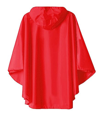 SaphiRose Lightweight Kids Rain Poncho Jacket Waterproof Outwear Rain Coat - color: Red, size: 3-5T