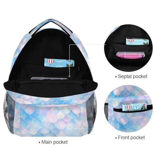 Cute Backpack for Teacher Nurse Fashion Travel Laptop Backpack with Chest Strap Gift Men & Women White Scales Glittering - color: Multicolor02