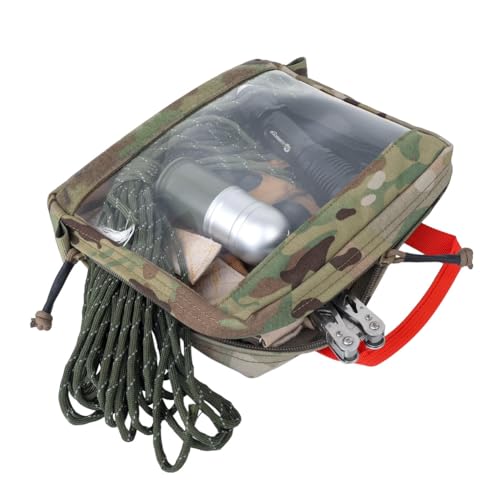 KRYDEX Clear Top Insert Bag with Hook Panel Tactical Packing Cube Travel Organizer Bag (Large-MC) - color: Large-MC