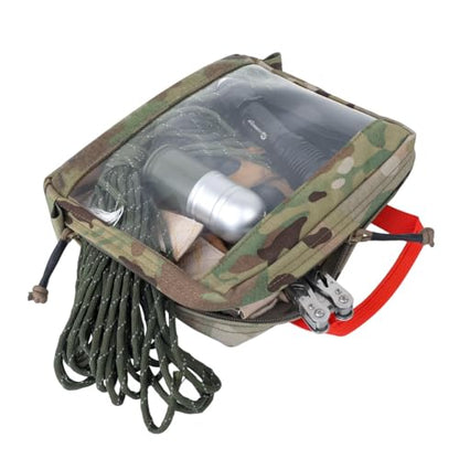 KRYDEX Clear Top Insert Bag with Hook Panel Tactical Packing Cube Travel Organizer Bag (Large-MC) - color: Large-MC