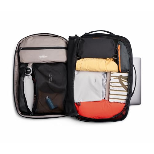 Bellroy Lite Travel Pack 38L (carry-on backpack, large travel backpack for international travelers, with laptop pocket, interior packing cells and tuck-away shoulder straps) - Black - color: Black