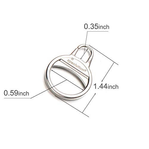 Zpsolution Zipper Handle Replacement Easy Use Round Zipper Pull Fixer for Jackets Coats Boots Shoes Backpack Luggage Suitcase - color: 4 sliver