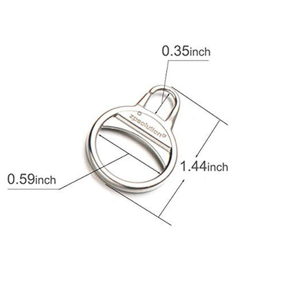 Zpsolution Round Zipper Pull Replacement Tool-Free Detachable | Easy Use, For Broken and Missing Pulls, For Jackets Coats Boots Shoes, For Backpack Luggage Suitcase - color: 4 sliver