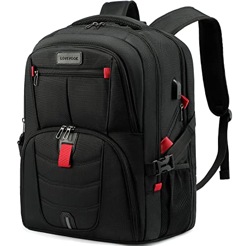 LOVEVOOK 17 Inch Laptop Backpack with Insulated Lunch Compartment,Work Backpack for Men USB Charging Port for Picnic - color: Black-lunch, size: 17 inch