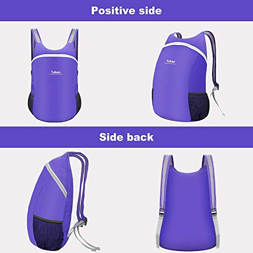 Ultra Lightweight Packable Water Resistant Backpack for Travel Camping Outdoor Hiking Daypack - color: Purple