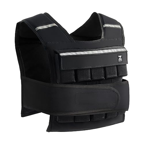 ZELUS Weighted Vest, 20lb/23lb/30lb/45lb/60lb Vest Adjustable Weights for Exercise, Weight Vest for Men, Workout Vest for Home Workouts Cardio Strength Training Weight Loss - color: 45lb Black