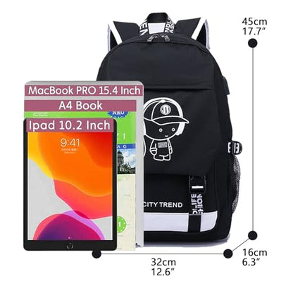 Asge Large Teens School Backpacks Waterproof Nylon Football Printing for 8-15 Years Boys & Girls - color: Oslei128-4