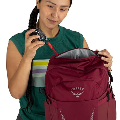 Osprey Hikelite 28L Lightweight Hiking Backpack - Durable Travel Daypack with Rain Cover for Men and Women, Chameleon/Black, M/L - color: Chameleon/Black, size: Medium-Large