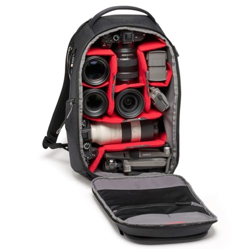 Manfrotto PRO Light Frontloader M, Professional Camera Backpack, Side and Front Access, Tripod Mount, Padded Backpack with Interchangeable Dividers, Black