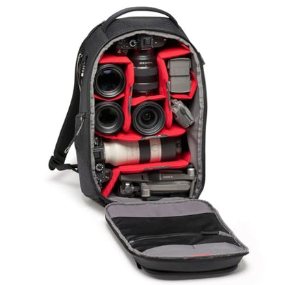 Manfrotto PRO Light Frontloader M, Professional Camera Backpack, Side and Front Access, Tripod Mount, Padded Backpack with Interchangeable Dividers, Black