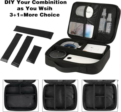 MATEIN Electronics Organizer, Waterproof Travel Electronic Case, Portable Double Layer Cable Storage Bag for Camera Accessories, Cord, Charger, Power Bank, Flash Drive, Phone, SD Card, Black