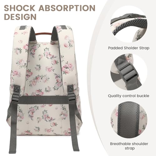 Diaper Bag Backpack, Large Baby Nappy Bags with Portable Changing Pad for Boys and GirlsMultifunction Travel Baby Bag for Moms Dads, Shower Gifts Waterproof and Stylish，Flower Beige - color: Flower Beige