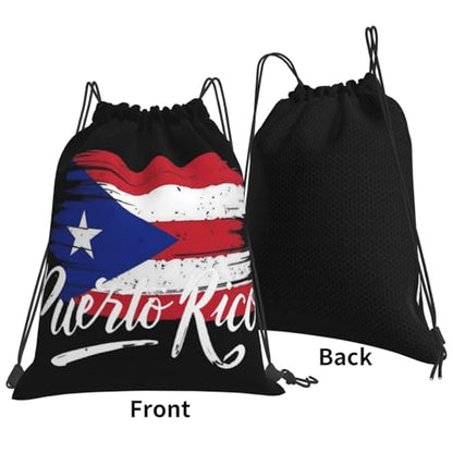Puerto Rico Flag Drawstring Bag Sport Gym Backpack Beach Travel Sack Draw String Yoga Bag For Men Women - color: Puerto Rico Flag1