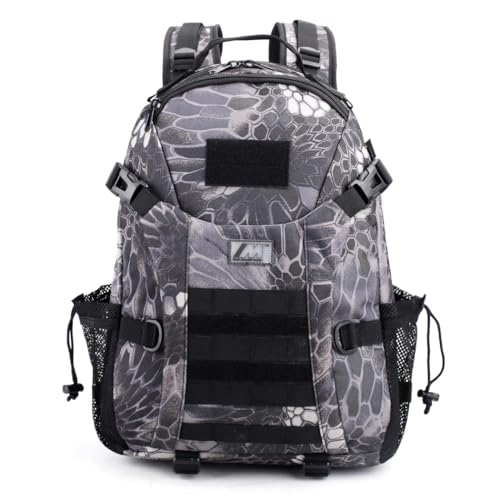 Tactical Military Assault 30L Travel Backpack, Army 3-Day Assault Pack for Camping, Hunting, Trekking, Outdoor Survival Molle Bag with Multi-Compartment Storage, Pantone Black - color: Pantone Black (Pb), size: 30 L