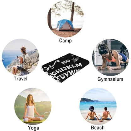 Gothic Ouija Board Beach Towel, Halloween Skull Sun Moon Goth Bath Towels, Black and White Beach Accessories Quick Dry Microfiber Yoga Swim Pool Towels 30x60 Inch/ 77X153cm - color: Ouija Board
