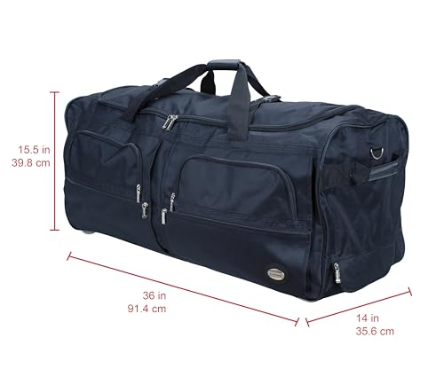 Rockland Rolling Duffel Bag, Black, 22" - color: BLACK, size: 22"