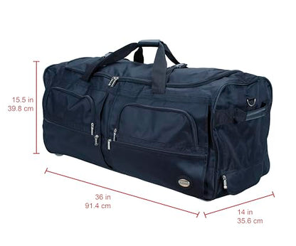 Rockland Rolling Duffel Bag, Black, 22" - color: BLACK, size: 40"