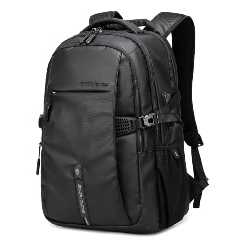 ARCTIC HUNTER AH Business Laptop Backpack for Men Work Commuting, 30L Large Travel Carry On Backpack Flight Approved for Airplane, Professional College Backpacks Casual Daypack Black - color: Black