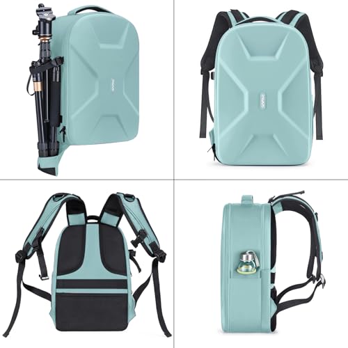MOSISO Camera Backpack, DSLR/SLR/Mirrorless Photography Camera Bag 15-16 inch Waterproof Hardshell Case with Tripod Holder&Laptop Compartment Compatible with Canon/Nikon/Sony, Aquamarine - color: Aquamarine