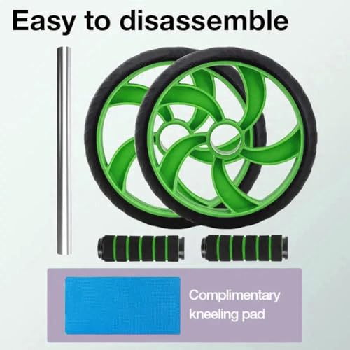 Abdominal Roller Wheels Ab Trainer with Knee Pad Core Workout Exercise Muscle Fitness Equipment Men Women for Home Office Gym Outdoors
