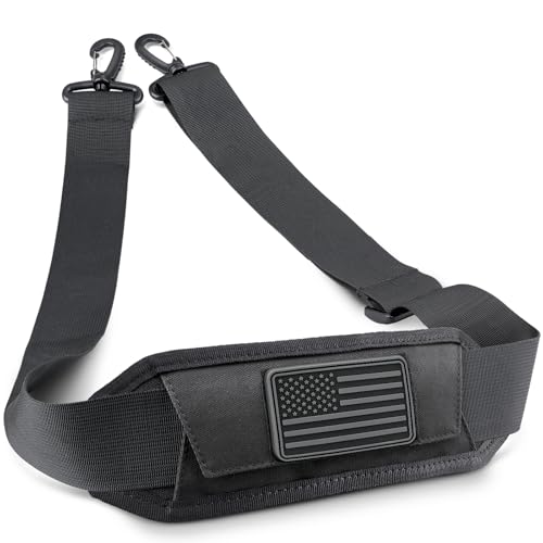 WYNEX Shoulder Strap Pad for Tactical Pouch, Universal Bag Strap with Detachable Thick Pad Single Shoulder Straps Replacement - color: Black, size: 2“ Strap
