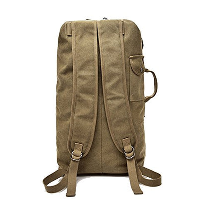 Large Capacity Travel Climbing Bag Tactical Military Duffel Bag Top Load Double Strap Canvas Backpack - color: Bk