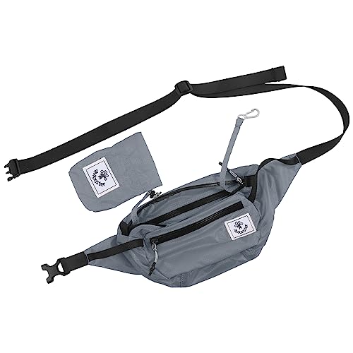 4Monster Hiking Waist Packs Portable,Water Resistant Fanny Bag with Adjustable Strap,Lightweight Crossbody Chest Bag Slim Bag - color: Silver