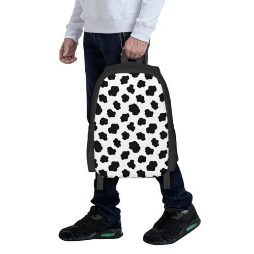 Lightweight Polyester Daypack Cow Print, Anti Theft Large Capacity Travel Hiking Backpack Unisex Carry On Bag for Outdoor Commute Business Use - color: Design (571)