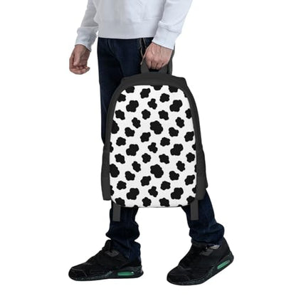 Lightweight Polyester Daypack Cow Print, Anti Theft Large Capacity Travel Hiking Backpack Unisex Carry On Bag for Outdoor Commute Business Use - color: Design (571)