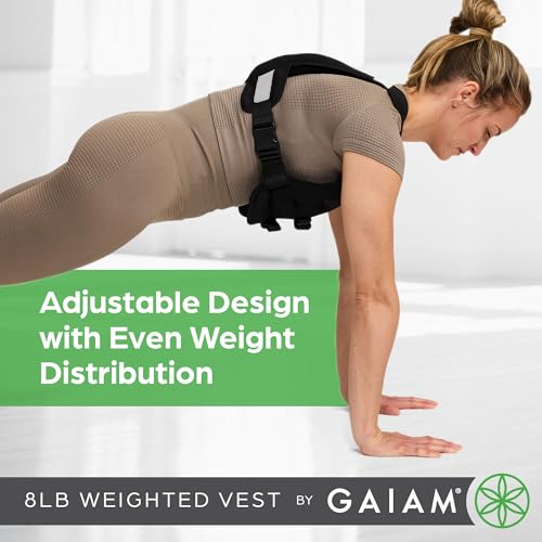 Gaiam Weighted Vest for Women and Men, Adjustable Weighted Workout Vest for Walking, Running, Strength Training - size: Basic