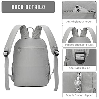 Hiking Waterproof 13" Laptop Backpack Purse for Women and Men,Travel Backpack - color: Light Grey