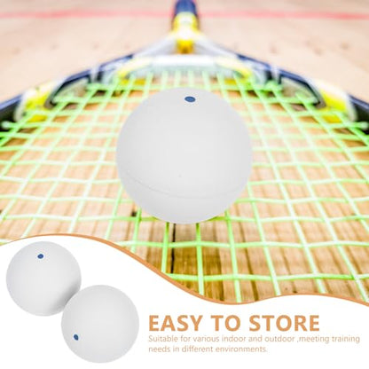 LIOOBO 2pcs Rubber Single Dot Squash Balls for Beginner Training, Hand Eye Coordination Reaction Trainer, Indoor Outdoor Use, Elastic Bounce Sports Equipment