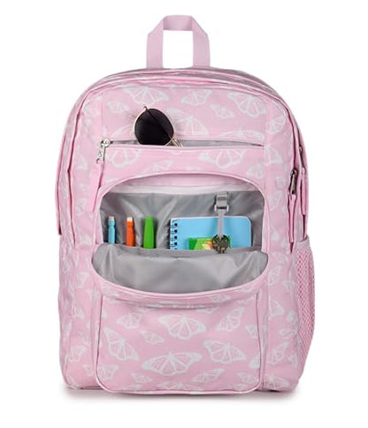 JanSport Laptop Backpack - Computer Bag with 2 Compartments, Ergonomic Shoulder Straps, 15” Laptop Sleeve, Haul Handle - Flutter By - color: Flutter By Pink