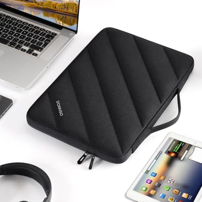 DOMISO 17 inch Laptop Sleeve Protective Case Cover Compatible with 17-17.3 inch HP Dell ASUS Lenovo Chromebook,Waterproof Computer Cases Bag with Handle,Black - color: Black, size: 17 inch