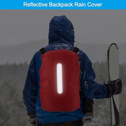 PATIKIL Waterproof Backpack Rain Cover, Non-Slip Backpack Cover with Vertical Reflective Strap Stay Dry for Hiking, Camping, Hunting - color: Red, size: X-Large