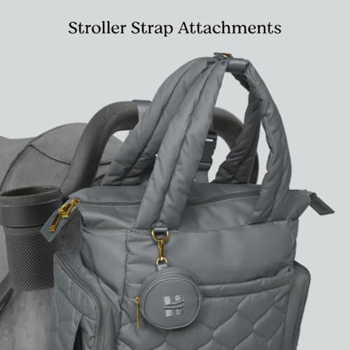 HUGGIES unisex-adult Cozy Hugpack Tote Diaper Bag - color: Quiet Smoke Quilted