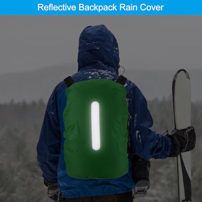 PATIKIL Waterproof Backpack Rain Cover, Non-Slip Backpack Cover with Vertical Reflective Strap Stay Dry for Hiking, Camping, Hunting - color: Light Green, size: X-Small