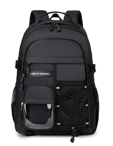Laptop Backpack For Teen Boys Girls Durable Bookbag Middle High School Bag Women Men Waterproof Travel Daypack (BLack) - color: 1blcak