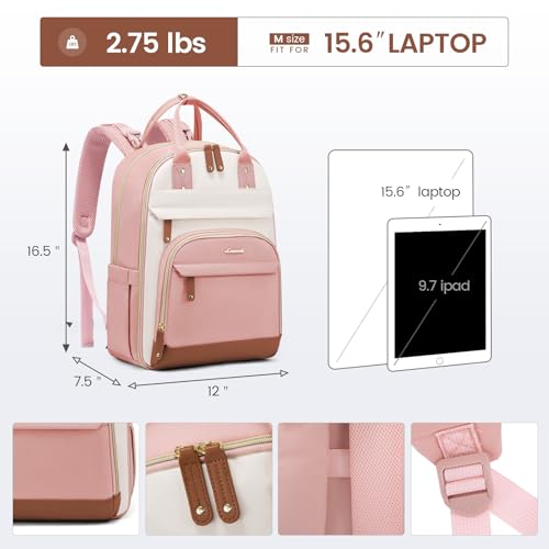 LOVEVOOK Diaper Bag Backpack, Baby Bag with Changing Pad, Large Diaper Backpack Boy Girl, Waterproof Baby Registry Bag for Mom Dad with Stroller Buckles, Pink-beige-brown - color: Pink-beige-brown