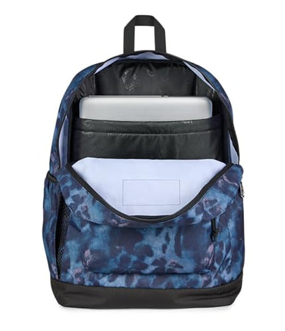 JanSport Cross Town Plus Backpack - Large Main Compartment, Side Water Bottle Pocket, 15-Inch Padded Laptop Sleeve - Ghostly Florals - color: Ghostly Florals Navy/Purple/Pink